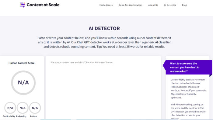 AI Content Detection by Content At Scale（AI判別ツール）